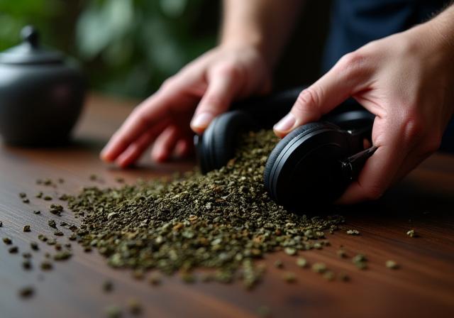 Artisanal tea preparation in a modern New York studio